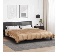 LoogCape Trapunta estiva dorata, 200 x 240 cm, in microfibra satinata, per l'estate e tutto l'anno, traspirante, anallergica, lavabile, leggera e calda, per un sonno riposante