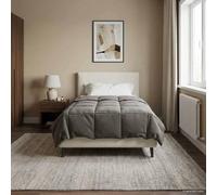 LoogCape Trapunta estiva grigio chiaro, 155 x 200 cm, in microfibra, con design in tessuto su entrambi i lati, traspirante e lavabile, per un piacevole comfort durante tutto l'anno