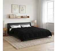 LoogCape Trapunta estiva imbottita nera, 220 x 240 cm, in microfibra, per l'estate e tutto l'anno, traspirante, lavabile, leggera, durevole, ipoallergenica, adatta per un clima caldo e fresco