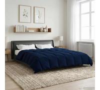 LoogCape Trapunta invernale blu scuro, 200 x 220 cm, in microfibra, trapuntata, per le fredde notti invernali, traspirante, lavabile, ipoallergenica, leggera