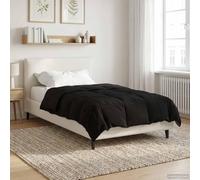 LoogCape Trapunta invernale nera, 135 x 200 cm, in microfibra, traspirante, lavabile, morbida, leggera, per le fredde serate invernali, adatta per persone allergiche, moderna imbottita, a doppio