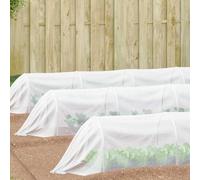 LoogCape Zanzariera bianca, 2 x 10 m, in polietilene, resistente alle intemperie, durevole, per interni ed esterni, rete di protezione contro gli insetti, copertura per piante, giardino, terrazze
