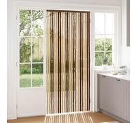 LoogCape Zanzariera in ciniglia marrone beige, 100 x 220 cm, zanzariera per finestre e porte, autoadesiva, plissettata