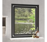 LoogCape Zanzariera per finestra, bianca, 100 x 120 cm, rete magnetica contro zanzare, vespe, api e mosche, tessuto in fibra di vetro resistente ai raggi UV, per balcone, terrazza, lucernario
