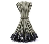 LOOGI Cordini elastici con ganci, 25 pezzi, 25 cm, corde elastiche con ganci, ganci corti per teloni, corda elastica piccola (63 cm, verde, 25 cm)