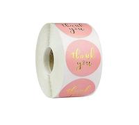 LOOGI Grazie, 500 etichette di ringraziamento, per confezione decorativa (rosa, 2,5 cm)