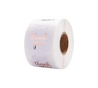 LOOGI Grazie, 500 etichette di ringraziamento per la confezione decorativa (oro rosa, 2,5 cm)