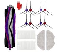 LOOHAOC Ricambio per Aspirapolvere Robot Eurek a E10S/NERE10s, Mide a M9, Obod e A8/A8 Plus-Accessori: 1 Spazzola Principale+2 Filtri HEPA+2 Panni+8 Spazzole Laterali+1 Spazzola