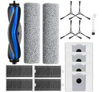 LOOHAOC Set di 16 Accessori Compatibili con ECOVACS DEEBOT X8 Omni/X8 Pro Omni, 1 Spazzola Principale In Gomma, 4 Filtri, 2 Rulli di Lavaggio, 4 Spazzole Laterali, 4 Sacchetti per la Polvere