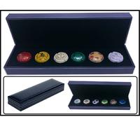 LOOK-17918 Champagnerdeckel-Etui-Kunstleder Blu per 6 capsule di champagne