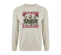 Look at me Being All Festive & Shit Scheletro | Christmas X-Mas Pullover, pietra naturale, XL