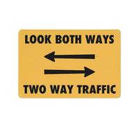Look Both Ways Two Way Traffic Arrows Sign Safe Sign, Segnale per esterni, 30,5 x 20,3 cm, cartello per casa, affari, segnale di allarme vialetto