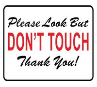 Look But Don t Touch Metal Tin Sign Funny Warning 12x8 Inch