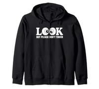 Look But Please Don't Touch Minimalist Eyeball Graphic Felpa con Cappuccio