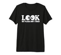 Look But Please Don't Touch Minimalist Eyeball Graphic Maglietta Premium