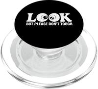 Look But Please Don't Touch Minimalist Eyeball Graphic PopSockets PopGrip per MagSafe