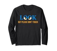 Look But Please Don't Touch Modern Graphic Eyes Design Maglia a Manica