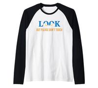 Look But Please Don't Touch Modern Graphic Eyes Design Maglia con Maniche Raglan