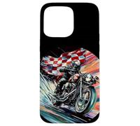 Look da corsa fresco con questa moto e il traguardo Custodia per iPhone 15 Pro Max