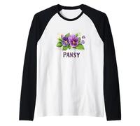 Look Floreale con Questo Divertente Costume Viola del Pensiero Maglia con Maniche Raglan
