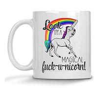 Look, It'S A Magical Fuck-U-Nicorn Funny Rainbow Tazzine Da Caffè Ceramica Mug Con Manico Tazze Per Latte Ufficio Casa 330Ml