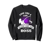 Look Like A Lady Fish Like A Boss Funny Fishing Outdoors Felpa