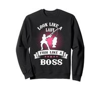 Look Like A Lady Fish Like A Boss Funny Fishing Outdoors Felpa