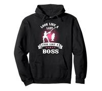 Look Like A Lady Fish Like A Boss Funny Fishing Outdoors Felpa con Cappuccio