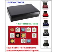 LOOK-Münzkassette-Oktagon-8-Tableaus-Rot-Für-120-LOOK-Plaza-Münzkapseln-50x50mm