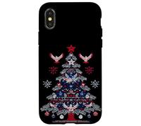 Look natalizio grazioso con Aquila e colori statunitensi Custodia per iPhone X/XS