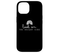 Look on the Bright Side Maglietta arcobaleno alla moda con messaggio positivo Custodia per iPhone 14