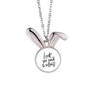 Look See and Be Silent - Collana con ciondolo a forma di coniglietto, idea regalo