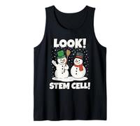 Look! STEM Cells Xmas Funny Couple Snowmen Science Teacher Canotta