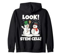 Look! STEM Cells Xmas Funny Couple Snowmen Science Teacher Felpa con Cappuccio