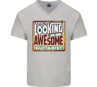 Looking A An Stupenda Chitarrista Chitarra Uomo Scollo A V T-Shirt