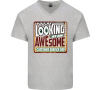 Looking A An Stupenda Cliente Servizio Rep Uomo Scollo A V Cotone T-Shirt
