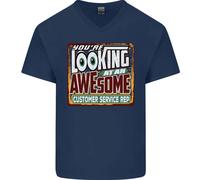 Looking A An Stupenda Cliente Servizio Rep Uomo Scollo A V Cotone T-Shirt