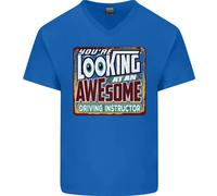 Looking A An Stupenda Driving Instructor Uomo Scollo A V Cotone T-Shirt