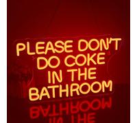 Looklight Please Don’t Do Coke in The Bathroom Insegne al neon a LED rosse per decorazioni da parete, insegne luminose a barra dimmerabili per camera da letto, bagno, casa, bar, club, feste