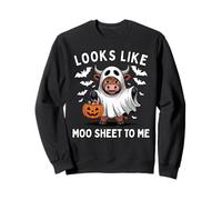 Looks Like Moo Sheet To Me Divertente Mucca Halloween Felpa