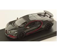 LOOKSMART LS490E BUGATTI CHIRON SPORT GREY CARBON W/ITALIAN RED FRAME 1:43 Model