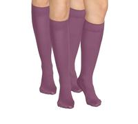 looksy 2 paia di calze alte al ginocchio da donna, con fascia anti-pressione, 60 den, taglia unica, calde, opache, confezione da 2, Melanzana, Taglia unica