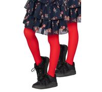 looksy 2 paia di collant opachi tinta unita 40 den in morbida microfibra per bambini collant casual danza scuola balletto set di 2 paia età 3-12 [Made in Italy], Red, 5-6 Years