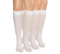 looksy Calze alte al ginocchio da donna con fascia anti-pressione 60 den taglia unica calda stivali lunghi opachi, Bianco - 3 paia, Taglia unica