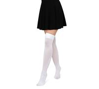 looksy calze alte da donna nere calze alte al ginocchio calze calde stivali lunghi opachi sopra il ginocchio alti 100 DEN, bianco, S-M