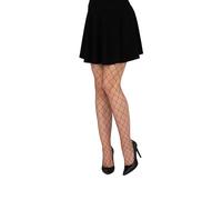 looksy Collant A Rete Da Donna Collant A Rete Con Diamanti Calze Sexy a Vita Alta Fantasia Incrociata a Rete Maglia Larga Ada, Rosso XS/S