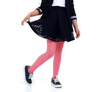 looksy Collant a rete da ragazza Collant a rete resistente Comodo motivo a rete con piccoli diamanti Calze alla moda Festa scolastica di danza Lena, Corallo 5-6 anni (110-116 cm)