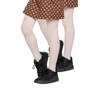 Looksy, confezione da 2 paia di collant opachi per ragazze, in morbida microfibra, con piede, calze per bambini, per danza, scuola, balletto, 40 DEN, età 3-12 anni [Prodotto in Italia], Ecru, 7-8