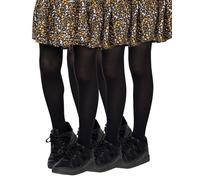 looksy Confezione da 3 Collant Bambina Neri 40 Denari Coprenti Tinta Unita Microfibra Balletto Morbidi Elasticizzati Bambini Collant Scuola Uniforme Danza, Nero 146-152 cm