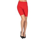 looksy Leggings corti da donna in cotone, lunghezza al ginocchio, estivi, yoga, sport, Colore: rosso, XL